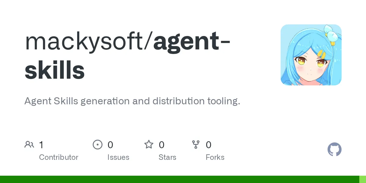 mackysoft/agent-skills のリポジトリサムネイル