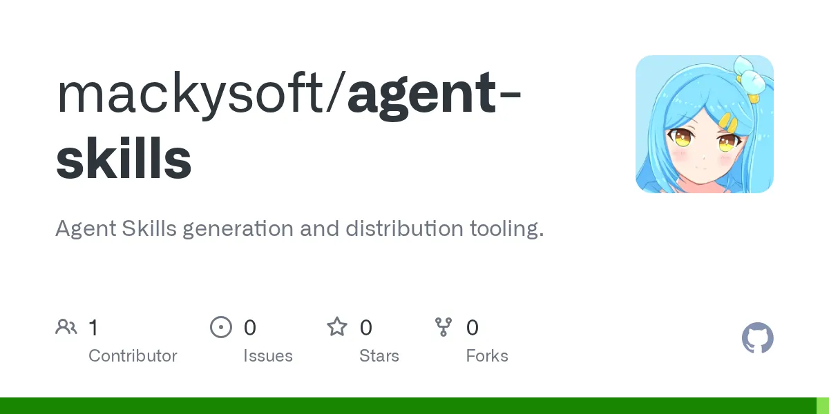 mackysoft/agent-skills のリポジトリサムネイル